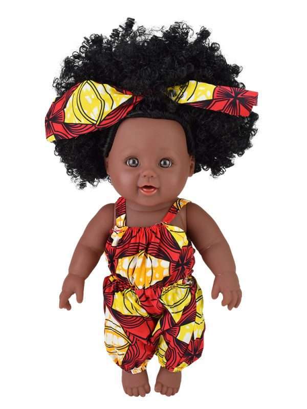 2020 red black doll afro long hair 30cm 12inch reborn boneca pop dolls baby  newborn full silicone  baby doll alive toy  poupee
