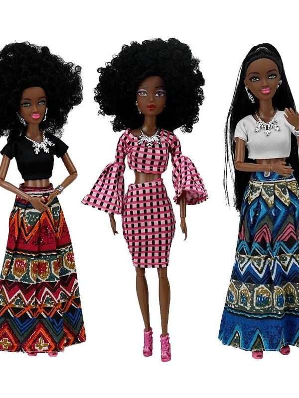 31cm slicone black doll  girl Baby Dolls The glue girl doll For Girls bath Birthday Movable Joint African Doll Toy princess